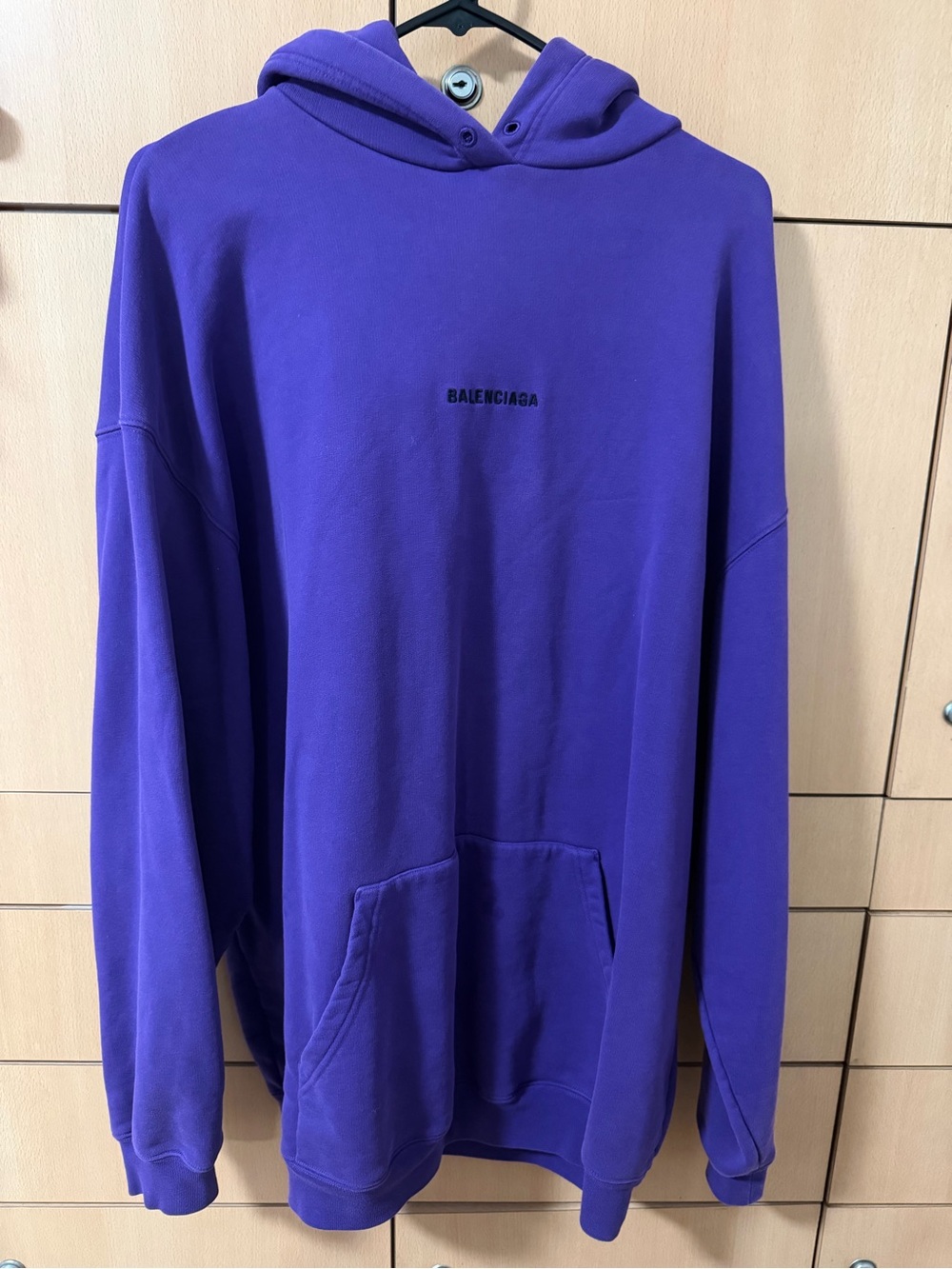 authentic Balenciaga Purple Pullover Hoodie for Men/Women